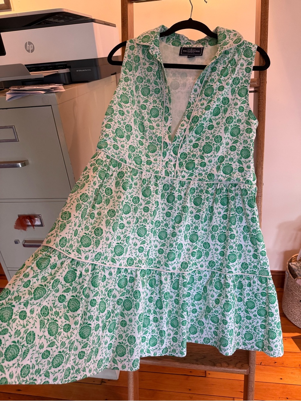 Sleeveless Green Floral Tiered Dress - Brand: Kiel James Patrick